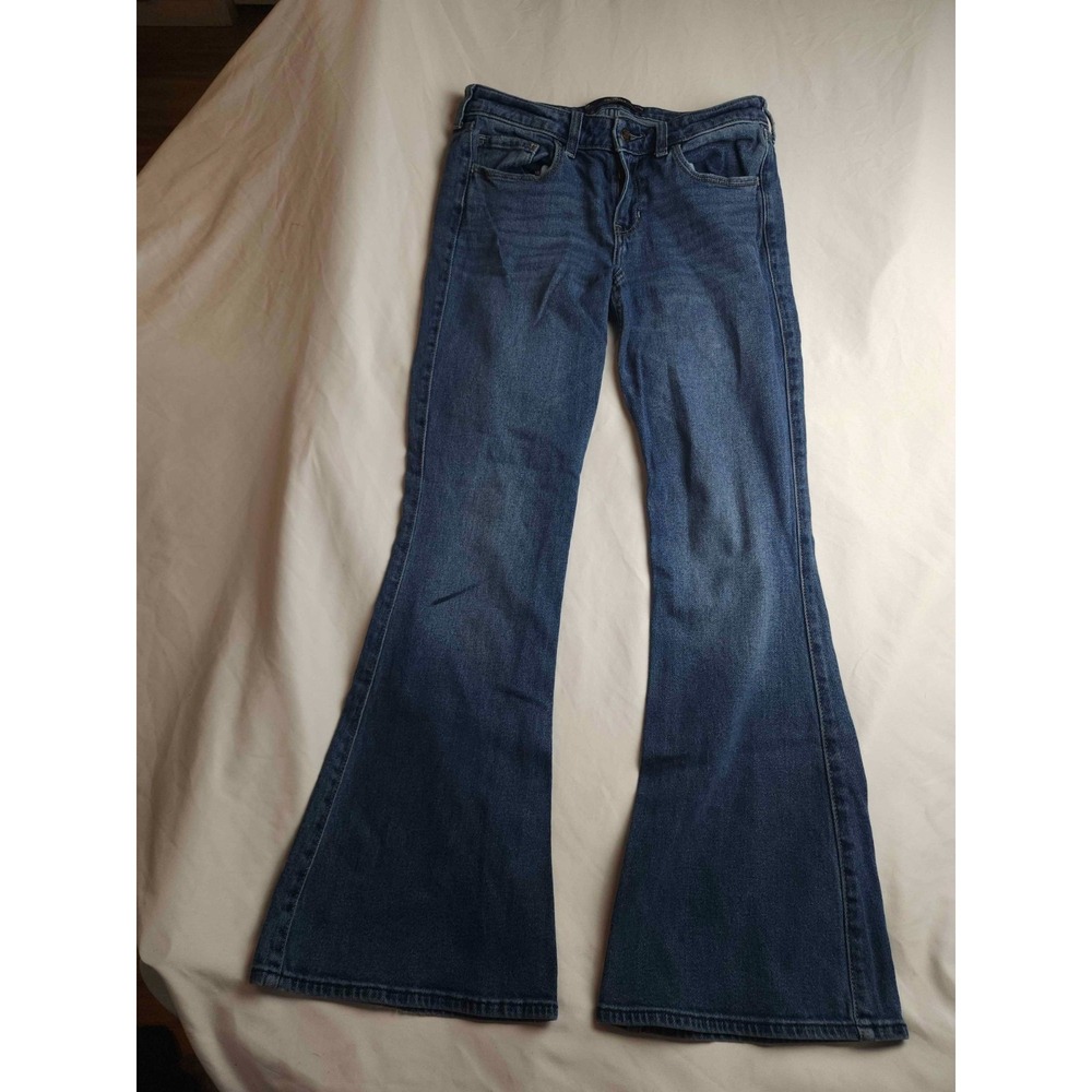 Hollister Low-Rise Flare‎ Jeans Womens 6R/28R Blue Vintage Stretch Denim Retro